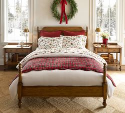 Velvet Scalloped Stewart Plaid Reversible Quilt