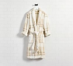 Plaid Faux Fur Robe