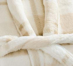 Plaid Faux Fur Robe