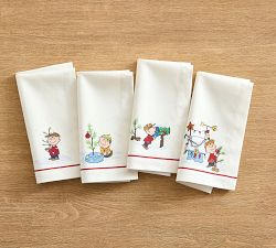 Charlie Brown™ Christmas Organic Cotton Napkins - Mixed Set of 4