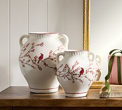 Cardinal Printed Vase