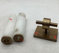 Open Box: Frances Alabaster Double Tube Sconce (22") - Tumbled Brass