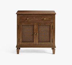 Open Box: Sausalito Cane Cabinet Nightstand (28") - Walnut Brown