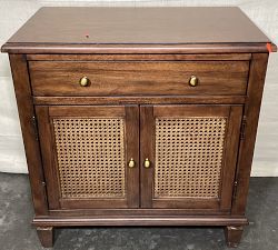 Open Box: Sausalito Cane Cabinet Nightstand (28") - Walnut Brown