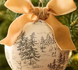 Toile Ornament with Bow