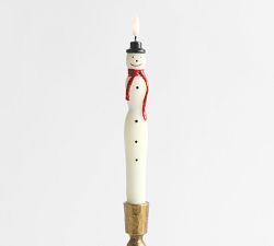 Flameless Snowman Taper Candle