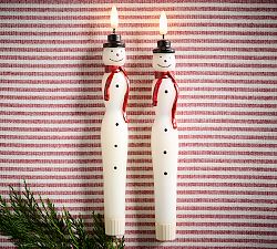 Flameless Snowman Taper Candle