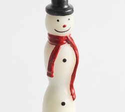 Flameless Snowman Taper Candle