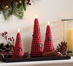 Standard Flameless Holly Berry Candle