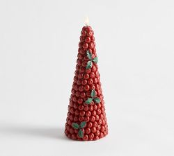Standard Flameless Holly Berry Candle