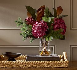 Faux Red Mixed Hydrangea Composed Arrangement