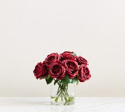 Faux Composed Red Rose Arrangement