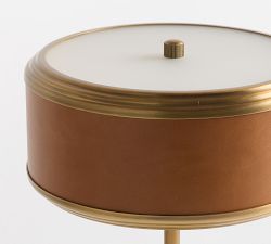 Redford Caramel Leather Task Table Lamp (13")