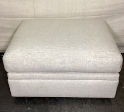 Open Box: Pearce Modern Ottoman - Performance Textured Chenille Oatmeal