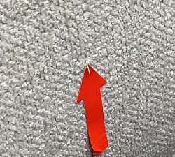 Open Box: Pearce Modern Ottoman - Performance Textured Chenille Oatmeal