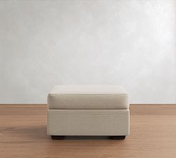 Open Box: Pearce Modern Ottoman - Performance Textured Chenille Oatmeal