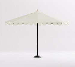Scalloped Round Metal Umbrella with Brass Accents (9')