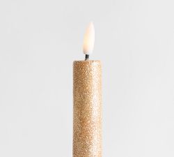 Flameless Glitter Taper Candle