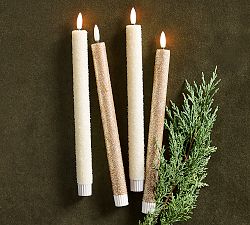 Flameless Glitter Taper Candle