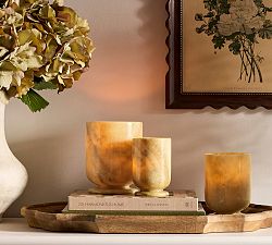Footed Marble Candle Holder