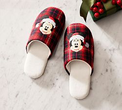 Disney Mickey Mouse and Friends Plaid Slippers