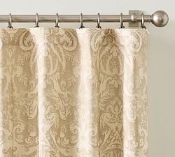 Open Box: Stella Damask Blackout Curtain (50"W x 84"L) - Flax
