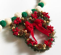 Disney Mickey Mouse and Friends Faux Lit Wreath &amp; Garland