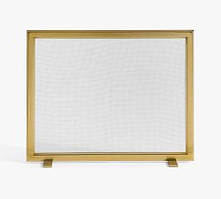 Open Box: Douglas Fireplace Brass Screen (38"W x 30"H) - Brass