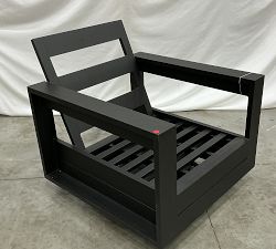 Open Box: Malibu Metal Swivel Outdoor Lounge Chair Frame - Black