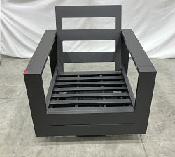 Open Box: Malibu Metal Swivel Outdoor Lounge Chair Frame - Black