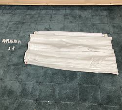 Open Box: Belgian Flax Linen Roman Blackout Shade (36"W x 64"L) - White