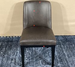 Open Box: Layton Leather Side Dining Chair - Gravel Graphite, Blackened Oak Legs