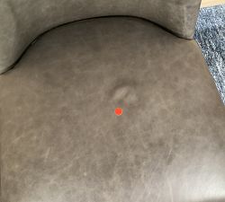 Open Box: Layton Leather Side Dining Chair - Gravel Graphite, Blackened Oak Legs