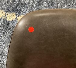 Open Box: Layton Leather Side Dining Chair - Gravel Graphite, Blackened Oak Legs