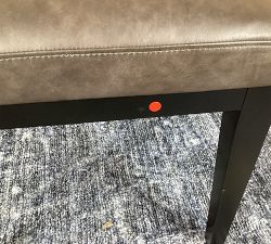 Open Box: Layton Leather Side Dining Chair - Gravel Graphite, Blackened Oak Legs