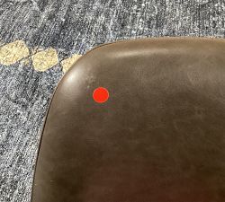 Open Box: Layton Leather Side Dining Chair - Gravel Graphite, Blackened Oak Legs