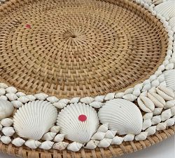Open Box: Tava Shell Chargers,  Set of 4 - Natural Shell