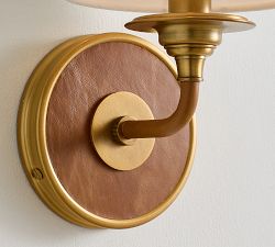 Redford Caramel Leather Sconce (12")