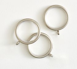 Open Box: Slim Quiet-Glide Curtain Rings, Set of 10 (1.25" Diam.) - Pewter