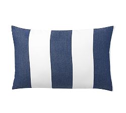 Open Box: Sunbrella® Awning Striped Outdoor Pillow (16" x 24") - Cobalt Blue