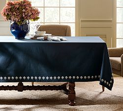 Kravet Floral Embroidered Tablecloth