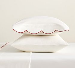 Scalloped Embroidered Pillowcases - Set of 2