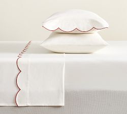 Scalloped Embroidered Pillowcases - Set of 2