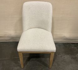 Open Box: Layton Upholstered Dining Chair - Performance Boucle Oatmeal, Seadrift Legs