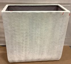 Open Box: Modern Fluted Square Planter, Tall Box (31") - Rustic White