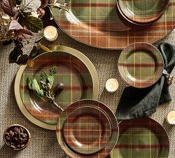 Woodrow Plaid Stoneware Dinnerware Collection