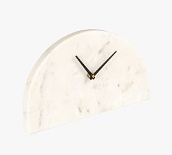 Decorative Half Moon Marble Mantel Clock