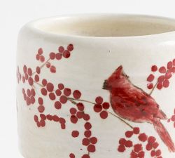 Red Cardinal Ceramic Candle - Cranberry Pomegranate