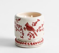 Red Cardinal Ceramic Candle - Cranberry Pomegranate