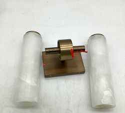 Open Box: Frances Alabaster Double Tube Sconce (22") - Tumbled Brass